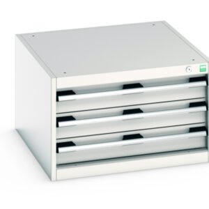 Cubio Drawer Cabinet with 3 Drawers. WxDxH: 650X750X400mm Ral 7035 _SKU-40027096.16V