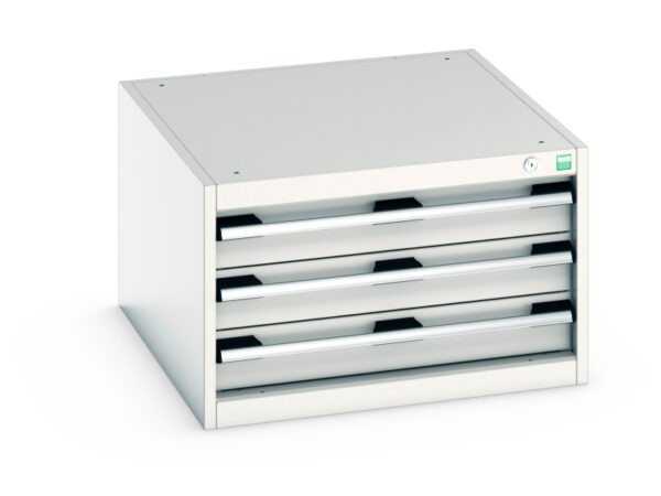 Cubio Drawer Cabinet with 3 Drawers. WxDxH: 650X750X400mm Ral 7035 _SKU-40027096.16V