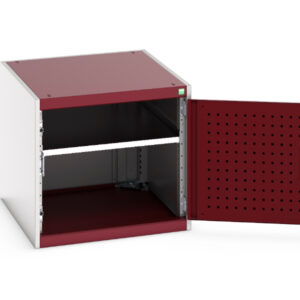 Cubio Drawer Cabinet with Perfo Door. WxDxH: 650X750X600mm Ral 7035/3004 _SKU-40027098.24V