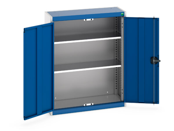 1M High Metal Cupboard - Cubio Cupboard with 2 Shelves. WxDxH: 800X325X1000mm Ral 7035/5010 _SKU-40031009.11V