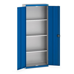 Cubio Cupboard with 3 Shelves. WxDxH: 800X325X2000mm Ral 7035/5010 _SKU-40031012.11V