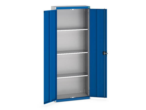 Cubio Cupboard with 3 Shelves. WxDxH: 800X325X2000mm Ral 7035/5010 _SKU-40031012.11V