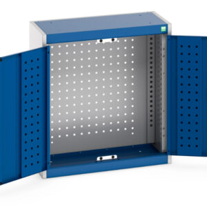 Secure Metal Storage Cabinet Metals - Cubio Cupboard with Perfo Backpanel. WxDxH: 650X325X700mm Ral 7035/5010 _SKU-40031058.11V