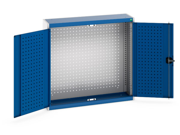 Cubio Cupboard with Perfo Backpanel. WxDxH: 1050X325X1000mm Ral 7035/5010 _SKU-40031062.11V