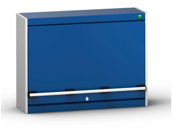 Cubio Wall Cupboard with Lift Up Door with Louvre Backpanel. WxDxH: 800X325X600mm Ral 7035/5010 _SKU-40031071.11V