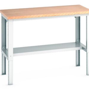 Bott Cubio Work Table - Cubio Framework Bench Adj Height (Mpx) with Half Depth Shelf. WxDxH: 1500X750X740-1140mm Ral 7035 _SKU-41003121.16V