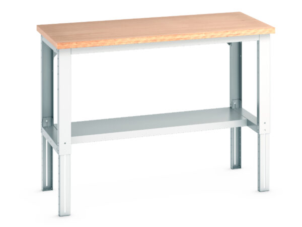 Bott Cubio Work Table - Cubio Framework Bench Adj Height (Mpx) with Half Depth Shelf. WxDxH: 1500X750X740-1140mm Ral 7035 _SKU-41003121.16V