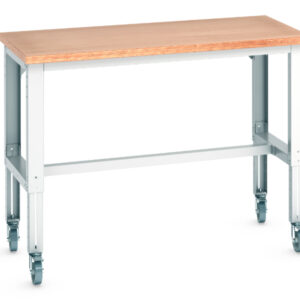 Bott Adjustable Height Work Table On Wheels - Cubio Mobile Bench Adj Height (Mpx) . WxDxH: 1500X750X840-1140mm Ral 7035 _SKU-41003283.16V