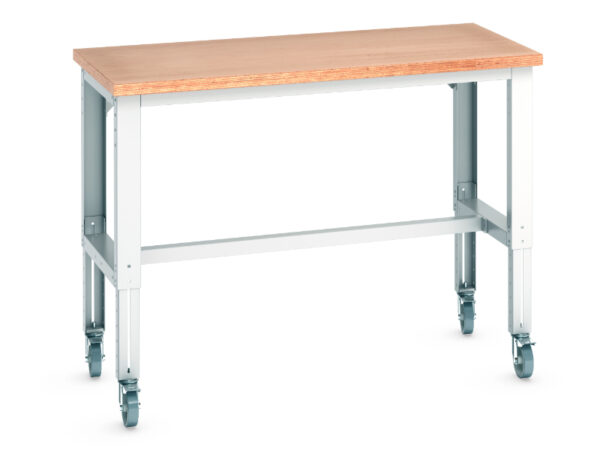 Bott Adjustable Height Work Table On Wheels - Cubio Mobile Bench Adj Height (Mpx) . WxDxH: 1500X750X840-1140mm Ral 7035 _SKU-41003283.16V