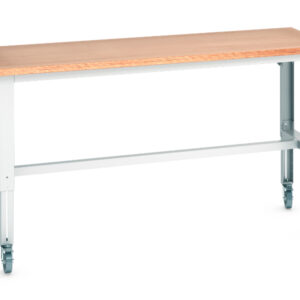 Metal Work Station On Wheels - Cubio Mobile Bench Adj Height (Mpx) . WxDxH: 2000X750X840-1140mm Ral 7035 _SKU-41003292.16V
