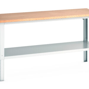 Bott Cubio Adjustable Work Table - with Full Depth Shelf. WxDxH: 2000X750X740-1140mm Ral 7035 _SKU-41003509.16V