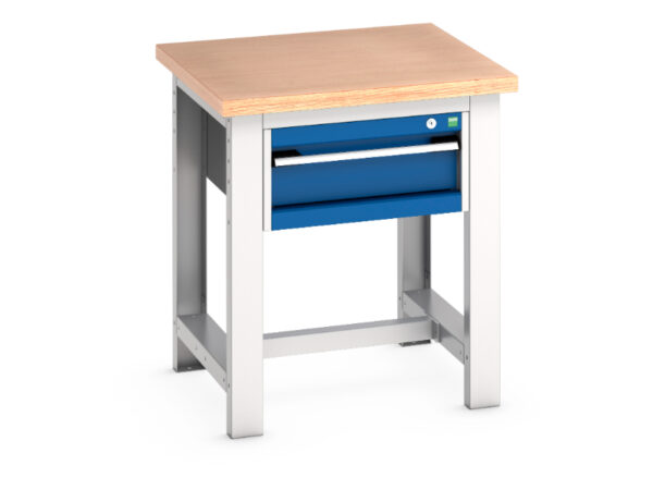 Metal Pedestal Work Bench - Cubio Framework Bench (Mpx) with 1 Drawer Cabinet. WxDxH: 750X750X840mm Ral 7035/5010 _SKU-41003521.11V