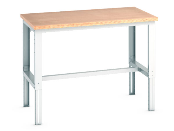 Metal Tech Work Table - Cubio Framework Bench Adj Height (Mpx) with 3 Stringers. WxDxH: 1500X900X740-1140mm Ral 7035 _SKU-41004125.16V