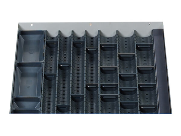 Bott Cabinet Drawer Dividers - Cubio Trough Block Divider Kit 21 Compartment for Cabinet - WxDxH: 525X525X28mm Plastic Ral 7011 _SKU-43020005