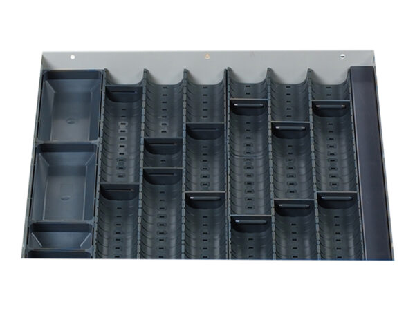 Cubio Trough Block Divider - Kit 18 Compartment for Cabinet - WxDxH: 525X525X28mm Plastic Ral 7011 _SKU-43020006