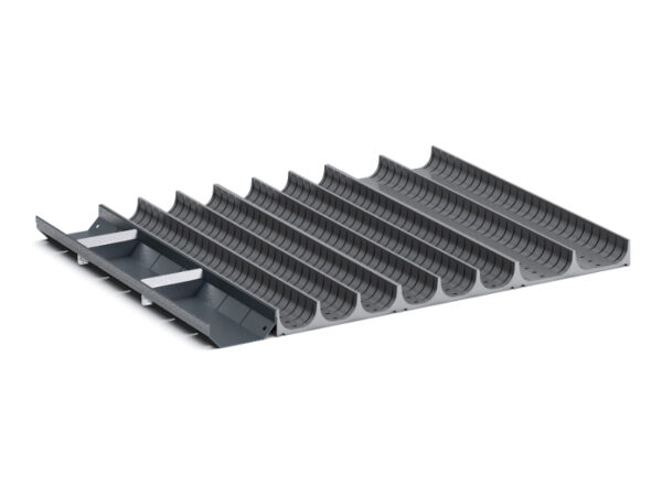 Drill Bit Drawer Oganiser - Cubio Trough Block Divider Kit 24 Compartment for Cabinet - WxDxH: 650X525X28mm Plastic Ral 7011 _SKU-43020008