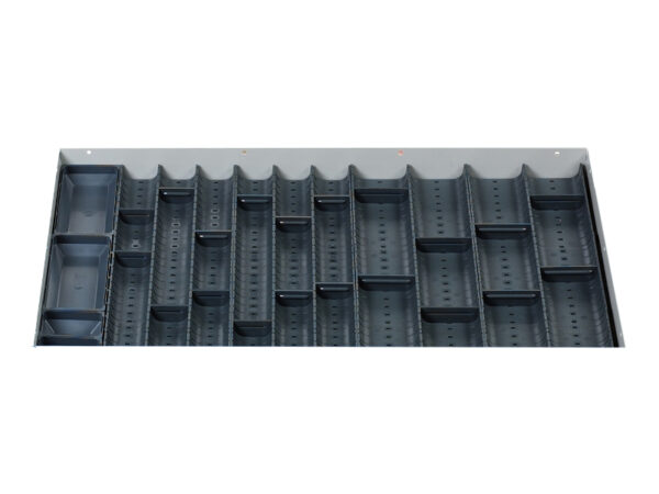 Cubio Trough Block Divider Kit 30 Compartment for Cabinet - WxDxH: 800X525X28mm Plastic Ral 7011 _SKU-43020011