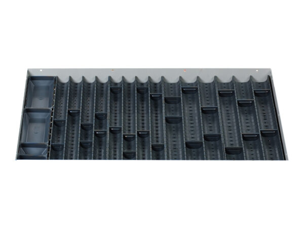 Cubio Trough Block Divider Kit 42 Compartment for Cabinet - WxDxH: 800X525X28mm Plastic Ral 7011 _SKU-43020012