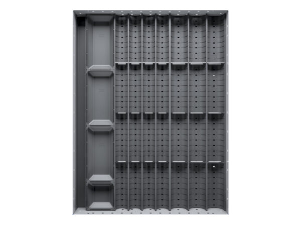 Cubio Trough Block Divider Kit 28 Compartment for Cabinet - WxDxH: 525X650X28mm Plastic Ral 7011 _SKU-43020020