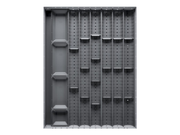 Cubio Trough Block Divider Kit 24 Compartment for Cabinet - WxDxH: 525X650X28mm Plastic Ral 7011 _SKU-43020021