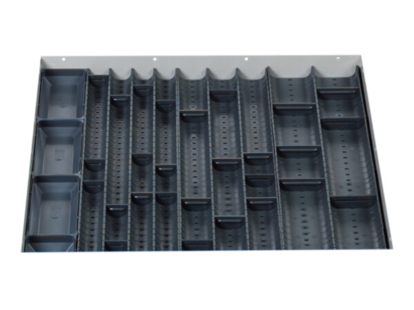 Cubio Trough Block Divider Kit 36 Compartment for Cabinet - WxDxH: 650X650X28mm Plastic Ral 7011 _SKU-43020022