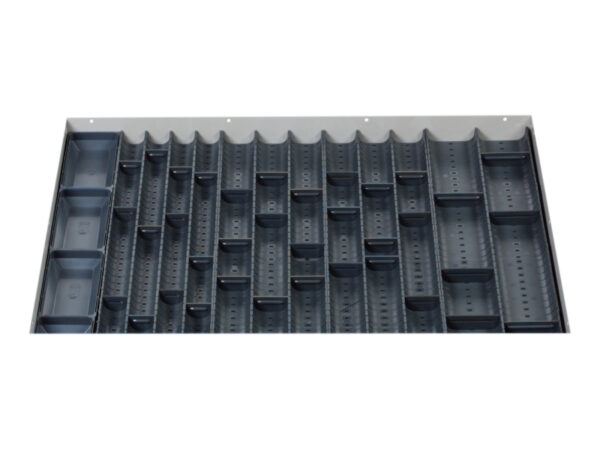 Cubio Trough Block Divider Kit 49 Compartment for Cabinet - WxDxH: 800X650X28mm Plastic Ral 7011 _SKU-43020025