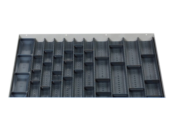 Cubio Trough Block Divider Kit 40 Compartment for Cabinet - WxDxH: 800X650X28mm Plastic Ral 7011 _SKU-43020026