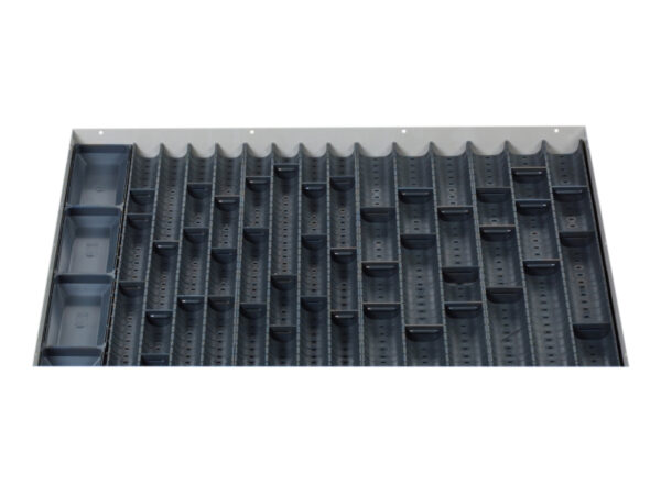Cubio Trough Block Divider Kit 56 Compartment for Cabinet - WxDxH: 800X650X28mm Plastic Ral 7011 _SKU-43020027