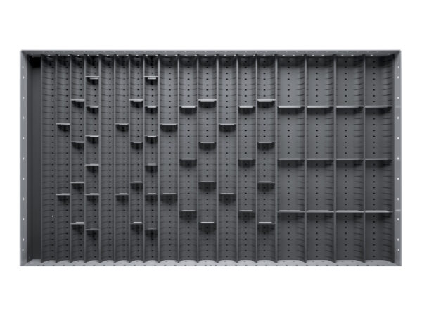 Cubio Trough Block Divider Kit 52 Compartment for Cabinet - WxDxH: 1050X650X28mm Plastic Ral 7011 _SKU-43020028