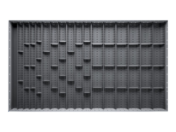 Cubio Trough Block Divider Kit 64 Compartment for Cabinet - WxDxH: 1050X650X28mm Plastic Ral 7011 _SKU-43020029