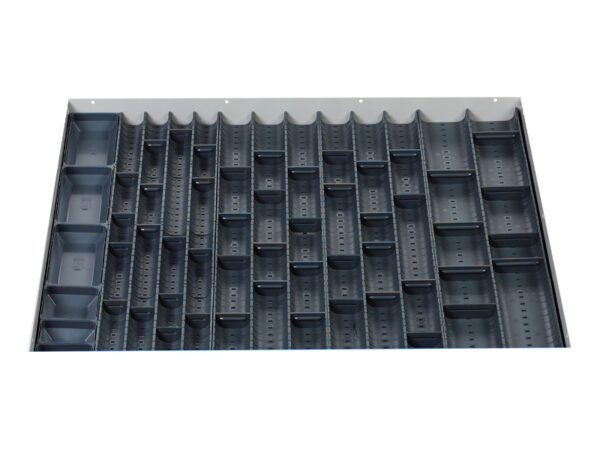 Cubio Trough Block Divider Kit 60 Compartment for Cabinet - WxDxH: 800X750X28mm Plastic Ral 7011 _SKU-43020040