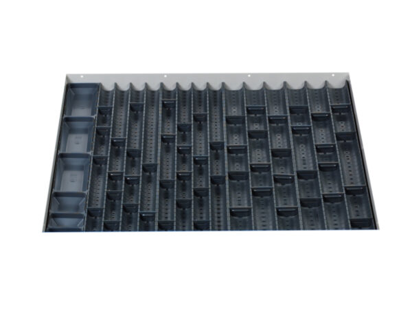 Cubio Trough Block Divider Kit 70 Compartment for Cabinet - WxDxH: 800X750X28mm Plastic Ral 7011 _SKU-43020042