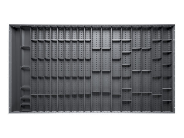 Cubio Trough Block Divider Kit 95 Compartment for Cabinet - WxDxH: 1300X750X28mm Plastic Ral 7011 _SKU-43020047