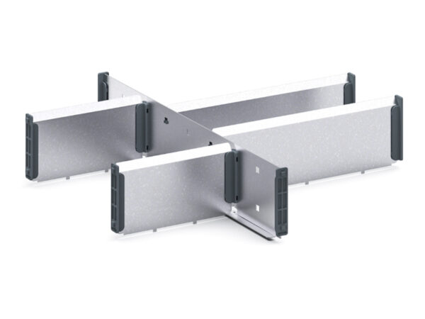 Steel Drawer Dividers - Cubio Adjustable Divider Kit 6 Compartment for Cabinet - WxDxH: 525X525X100mm Galvanised Steel _SKU-43020624.51