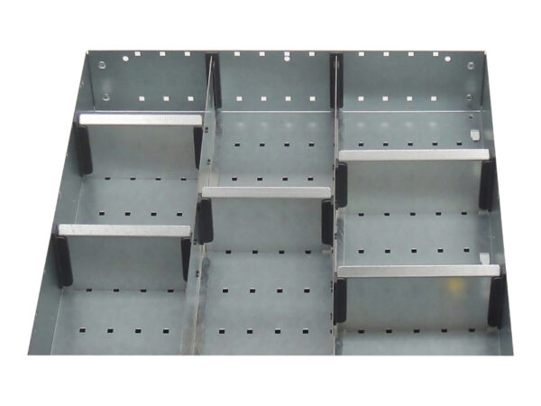 Shallow Drawer Dividers - Cubio Adjustable Divider Kit 8 Compartment for Cabinet - WxDxH: 525X525X100mm Galvanised Steel _SKU-43020625.51
