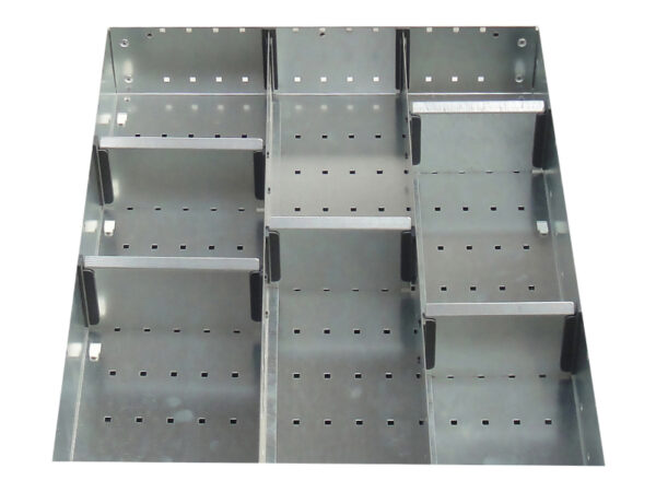 Galvanised Drawer Dividers - Cubio Adjustable Divider Kit 8 Compartment for Cabinet - WxDxH: 525X650X75mm Galvanised Steel _SKU-43020629.51