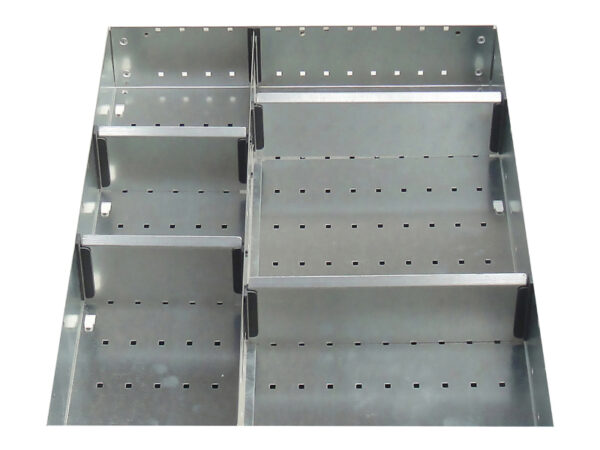 Metal Drawer Compartment Dividers - Cubio Adjustable Divider Kit 6 Compartment for Cabinet - WxDxH: 525X650X150mm Galvanised Steel _SKU-43020632.51