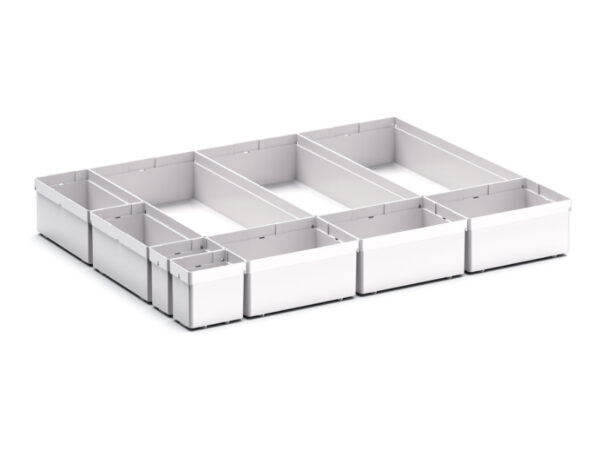 Cubio Plastic Box Divider Kit 10 Compartment for Cabinet - WxDxH: 650X525X100+ mm Plastic Ral 7035 _SKU-43020756