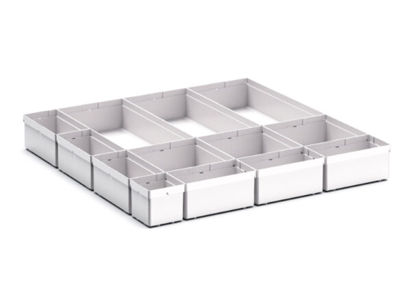 Cubio Plastic Box Divider Kit 13 Compartment for Cabinet - WxDxH: 650X650X100+ mm Plastic Ral 7035 _SKU-43020759