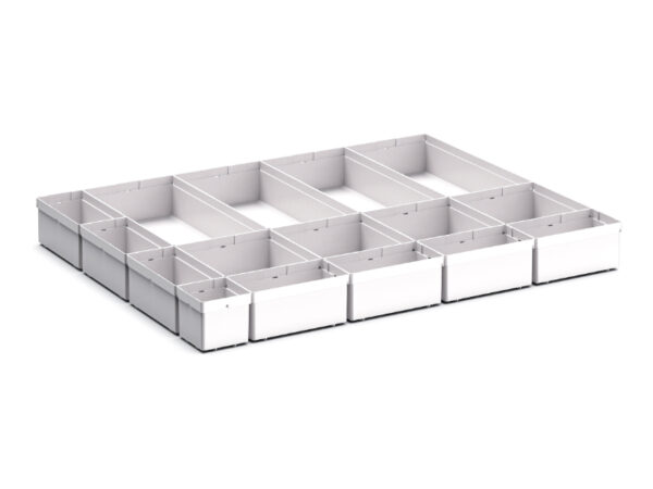 Cubio Plastic Box Divider Kit 16 Compartment for Cabinet - WxDxH: 800X650X100+ mm Plastic Ral 7035 _SKU-43020768