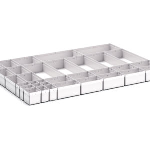 Cubio Plastic Box Divider Kit 33 Compartment for Cabinet - WxDxH: 1050X750X100+ mm Plastic Ral 7035 _SKU-43020777