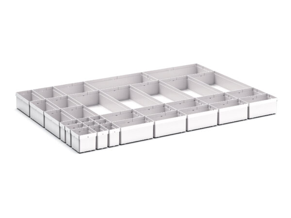Cubio Plastic Box Divider Kit 33 Compartment for Cabinet - WxDxH: 1050X750X100+ mm Plastic Ral 7035 _SKU-43020777