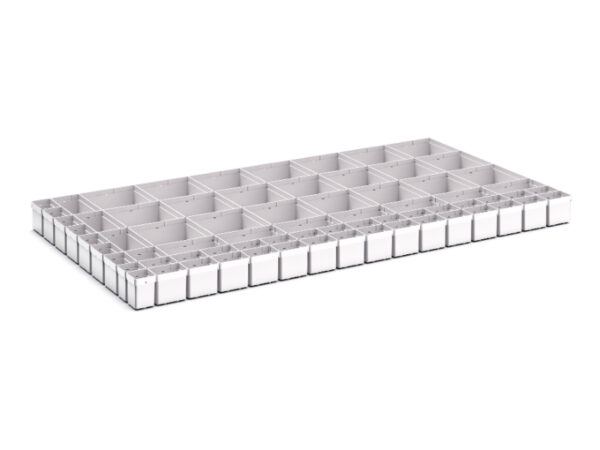 Cubio Plastic Box Divider Kit 71 Compartment for Cabinet - WxDxH: 1300X750X100+ mm Plastic Ral 7035 _SKU-43020788