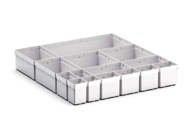 Verso Plastic Box Divider Kit 15 Compartment for Cabinet - WxDxH: 525X550X100+ mm Plastic Ral 7035 _SKU-43020789