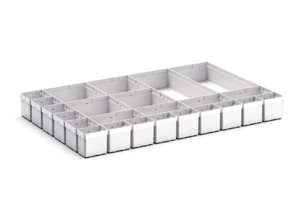 Verso Plastic Box Divider Kit 24 Compartment for Cabinet - WxDxH: 800X550X100+ mm Plastic Ral 7035 _SKU-43020790