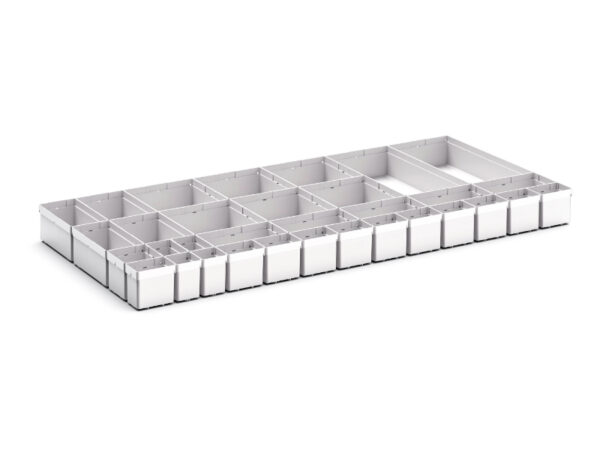 Verso Plastic Box Divider Kit 33 Compartment for Cabinet - WxDxH: 1050X550X100+ mm Plastic Ral 7035 _SKU-43020791