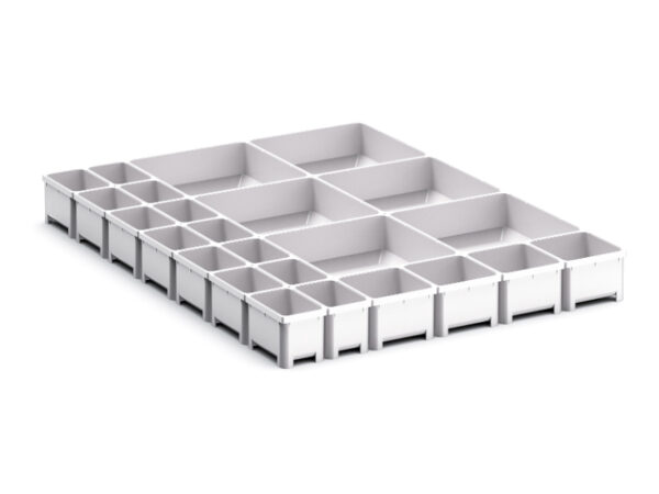 Cubio Plastic Box Divider Kit 24 Compartment for Cabinet - WxDxH: 525X650X75mm Plastic Ral 7035 _SKU-43020795