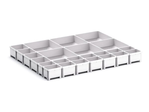 Cubio Plastic Box Divider Kit 24 Compartment for Cabinet - WxDxH: 650X525X75mm Plastic Ral 7035 _SKU-43020797