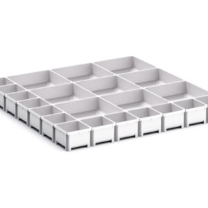 Cubio Plastic Box Divider Kit 22 Compartment for Cabinet - WxDxH: 650X650X75mm Plastic Ral 7035 _SKU-43020799