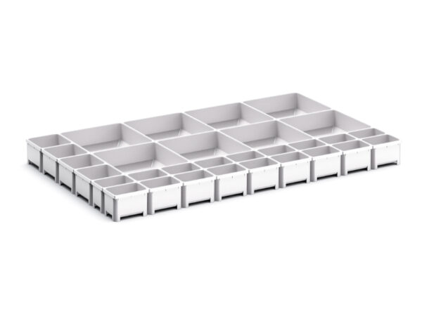Cubio Plastic Box Divider Kit 30 Compartment for Cabinet - WxDxH: 800X525X75mm Plastic Ral 7035 _SKU-43020803